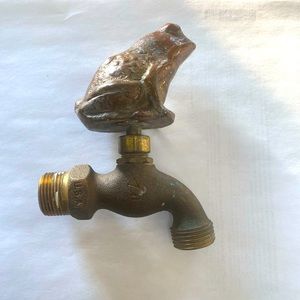 Vintage Brass frog Garden Faucet Spigot